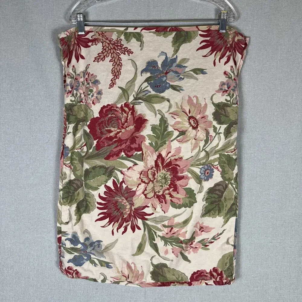 Pottery Barn Marla Floral Linen Cotton Sham Pink Red Cottage English Garden